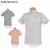 MOCO モコ　メンズ 鹿の子 総柄 フラワープリント 半袖 ポロシャツ 21-2201443