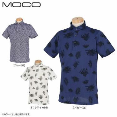 MOCO モコ　メンズ 鹿の子 総柄プリント 半袖 ワイドカラー ポロシャツ 21-2211342　2021年モデル 詳細1