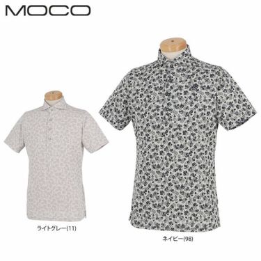 MOCO モコ　メンズ 総柄 フラワージャガード 半袖 ワイドカラー ポロシャツ 21-2211344　2021年モデル 詳細1
