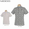 MOCO モコ　メンズ 総柄 フラワージャガード 半袖 ワイドカラー ポロシャツ 21-2211344