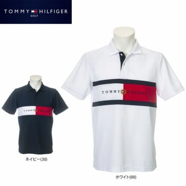 トミー ヒルフィガー ゴルフ　メンズ エンブレム刺繍 フラッグ切替 半袖 ポロシャツ THMA225　2022年モデル 詳細1