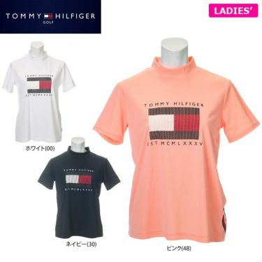 トミー ヒルフィガー ゴルフ　レディース メッシュフラッグ柄 半袖 モックネックシャツ THLA208　2022年モデル 詳細1