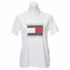 トミー ヒルフィガー ゴルフ　レディース メッシュフラッグ柄 半袖 モックネックシャツ THLA208　2022年モデル ホワイト（00）