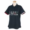 トミー ヒルフィガー ゴルフ　レディース フロントロゴプリント 半袖 ラウンドカット ポロシャツ THLA212　2022年モデル ネイビー（30）