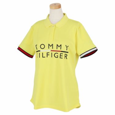トミー ヒルフィガー ゴルフ　レディース フロントロゴプリント 半袖 ラウンドカット ポロシャツ THLA212　2022年モデル イエロー（70）