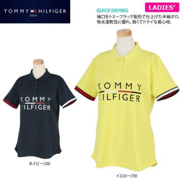 トミー ヒルフィガー ゴルフ　レディース フロントロゴプリント 半袖 ラウンドカット ポロシャツ THLA212　2022年モデル 詳細2