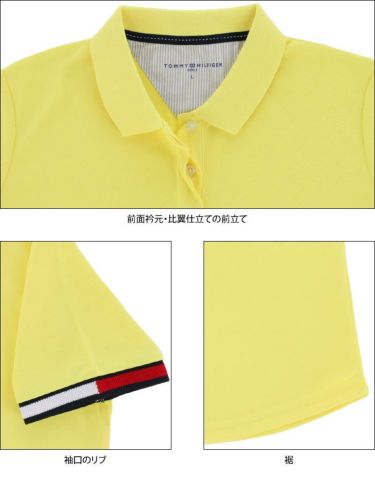トミー ヒルフィガー ゴルフ　レディース フロントロゴプリント 半袖 ラウンドカット ポロシャツ THLA212　2022年モデル 詳細4
