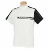 ブラック＆ホワイト Black＆White　ホワイトライン メンズ バイカラー アシンメトリーデザイン 半袖 モックネックシャツ BGS9502WL　2022年モデル ホワイト（10）