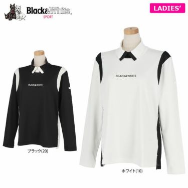 ブラック＆ホワイト Black＆White　ホワイトライン レディース バイカラー 長袖 モックネックシャツ BLS9202WL　2022年モデル 詳細1