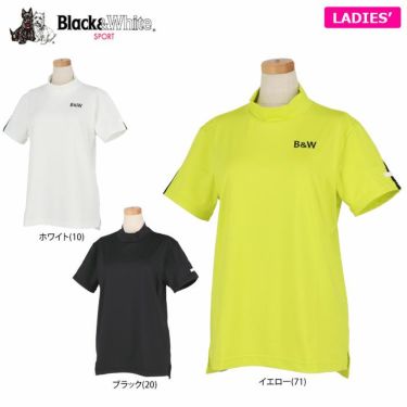 ブラック＆ホワイト Black＆White　ホワイトライン レディース ライン使い 半袖 モックネックシャツ BLS9502WM　2022年モデル 詳細1