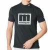 マンシングウェア Munsingwear　メンズ ロゴプリント ストレッチ 半袖 モックネックシャツ MEMRJA03　2021年モデル ブラック（BK00）