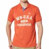 マンシングウェア Munsingwear　メンズ ロゴプリント ストレッチ 半袖 ポロシャツ MGMRJA07X　2021年モデル オレンジ（OR00）