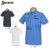 スリクソン SRIXON　メンズ サッカーストライプ タイポグラフィプリント 半袖 ポロシャツ RGMRJA19　2021年モデル