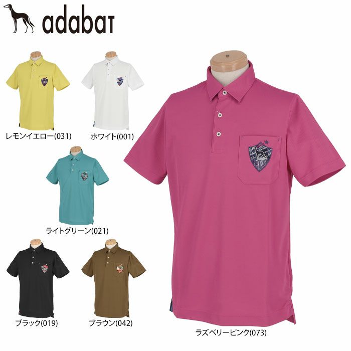 アダバット adabat メンズ ボタニカルワッペン 半袖 ポロシャツ 082