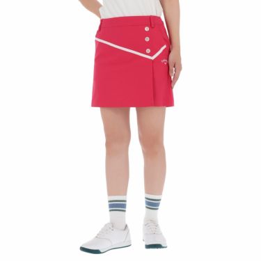 キャロウェイ Callaway　レディース ロゴ刺繍 ストレッチ インナーショートパンツ型 スカート C22128200　2022年モデル ピンク（1090）