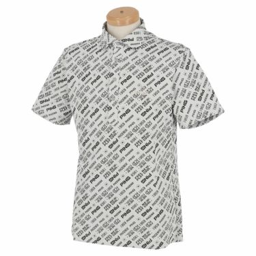 ピン PING　メンズ バイアスロゴジャガード 総柄 半袖 ポロシャツ 621-2160300　2022年モデル ホワイト（030）