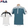 フィラ FILA　メンズ ロゴプリント 鹿の子 配色切替 半袖 ポロシャツ 742-641　2022年モデル