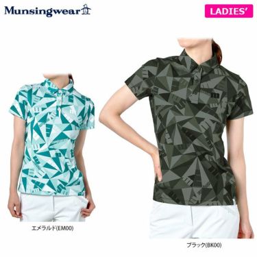 マンシングウェア Munsingwear　レディース モザイクプリント 総柄 半袖 ポロシャツ MEWTJA02　2022年モデル 詳細1