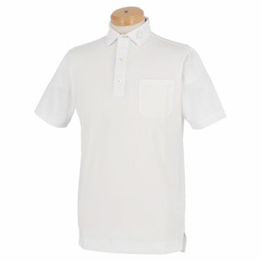 フットジョイ FootJoy　メンズ ロゴ刺繍 4WAYストレッチ ポケット付き 半袖 ポロシャツ FJ-S22-S06　2022年モデル ホワイト（26924）