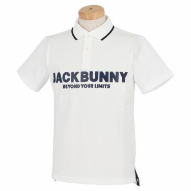 ジャックバニー Jack Bunny!!　メンズ ロゴプリント トリコット4WAYストレッチ 半袖 ポロシャツ 262-2160305　2022年モデル ホワイト（030）