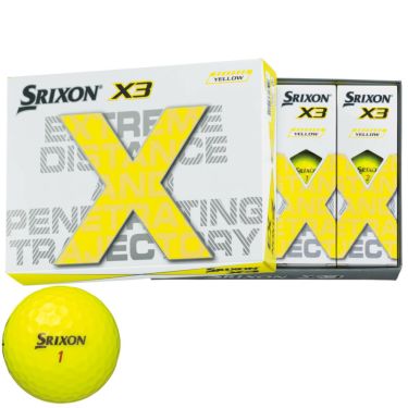 ダンロップ　スリクソン X3 エックススリー 2022年モデル ゴルフボール　1ダース（12球入り）　イエロー