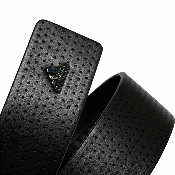 アディダス adidas　スリーストライプバックル パンチング 無段階調節　メンズ ベルト ZB274 HA5951 ブラック　2025年モデル 詳細2