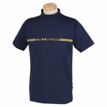 キャロウェイ Callaway メンズ ロゴラインプリント 半袖 モックネックシャツ 241-1134505　2021年モデル ネイビー（120）