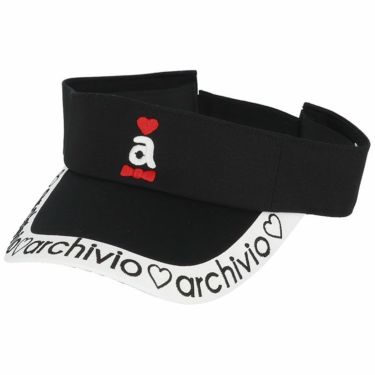 アルチビオ archivio　レディース ロゴ刺繍 サンバイザー A150310 001 ブラック　2022年モデル ブラック（001）