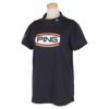 ピン PING　レディース ロゴデザイン ストレッチ 半袖 ハイネックシャツ 622-2168400　2022年モデル ネイビー（120）