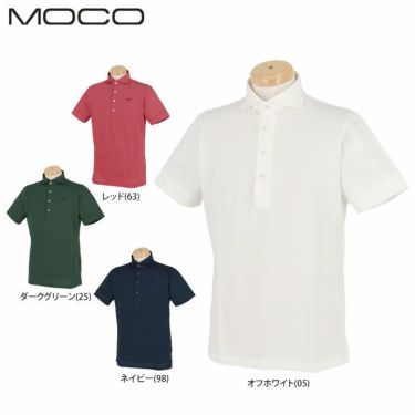 MOCO モコ　メンズ ロゴ刺繍 ストレッチ 半袖 ホリゾンタルカラー ポロシャツ 21-2221140　2021年モデル 詳細1