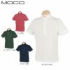 MOCO モコ　メンズ ロゴ刺繍 ストレッチ 半袖 ホリゾンタルカラー ポロシャツ 21-2221140