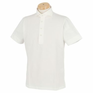 MOCO モコ　メンズ ロゴ刺繍 ストレッチ 半袖 ホリゾンタルカラー ポロシャツ 21-2221140　2021年モデル オフホワイト（05）