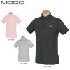 MOCO モコ　メンズ ロゴ刺繍 ストレッチ 半袖 ホリゾンタルカラー ポロシャツ 21-2221142