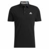 アディダス adidas　メンズ ロゴデザイン 生地切替 ストレッチ 半袖 ポロシャツ ZQ877　2022年モデル ブラック（HA0233）
