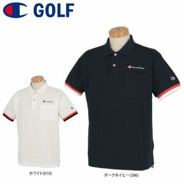 チャンピオンゴルフ ChampionGOLF　メンズ ロゴ刺繍 鹿の子 半袖 ラグランスリーブ ポロシャツ C3-VG302　2022年モデル 詳細1