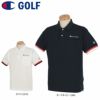 チャンピオンゴルフ ChampionGOLF　メンズ ロゴ刺繍 鹿の子 半袖 ラグランスリーブ ポロシャツ C3-VG302　2022年モデル