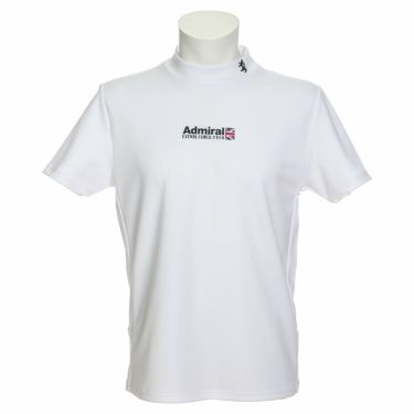 アドミラル Admiral　メンズ ハーフユニオンジャック ストレッチ 半袖 モックネックシャツ ADMA205　2022年モデル ホワイト（00）