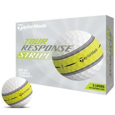 テーラーメイド　TOUR RESPONSE STRIPE ツアーレスポンス ストライプ ゴルフボール　1ダース（12球入り）　ホワイト/イエロー