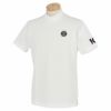 アンパスィ and per se　メンズ ロゴプリント 半袖 モックネックシャツ AMS9702W1　2022年モデル ホワイト（10）