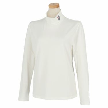 アンパスィ and per se　レディース ロゴ刺繍 長袖 ハイネック インナーシャツ AFS6812V3　2022年モデル ホワイト（10）