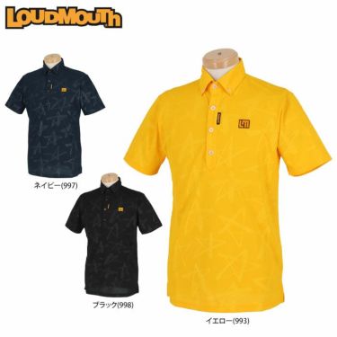ラウドマウス LOUDMOUTH　メンズ ロゴデザイン 星柄 エンボス 半袖 ボタンダウン ポロシャツ 762-601　2022年モデル 詳細1