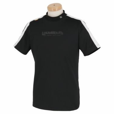 ラウドマウス LOUDMOUTH　メンズ ロゴデザイン 配色切替 ストレッチ 半袖 モックネックシャツ 762-603　2022年モデル ブラック（998）