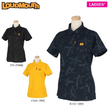 ラウドマウス LOUDMOUTH　レディース ロゴ刺繍 鹿の子 星柄 エンボス 半袖 ポロシャツ 762-651　2022年モデル 詳細1