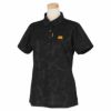 ラウドマウス LOUDMOUTH　レディース ロゴ刺繍 鹿の子 星柄 エンボス 半袖 ポロシャツ 762-651　2022年モデル ブラック（998）
