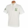 ピン PING　メンズ 鹿の子 AZロゴプリント 半袖 ポロシャツ 621-2160405　2022年モデル ホワイト（030）