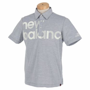 ニューバランスゴルフ　メンズ METRO ロゴデザインプリント 鹿の子 半袖 ポロシャツ 012-2168011　2022年モデル ネイビー（122）