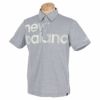 ニューバランスゴルフ　メンズ METRO ロゴデザインプリント 鹿の子 半袖 ポロシャツ 012-2168011　2022年モデル ネイビー（122）