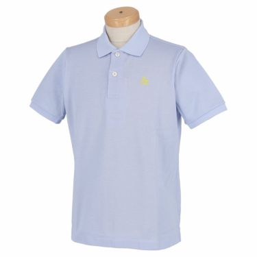 マンシングウェア Munsingwear　メンズ ロゴ刺繍 鹿の子 半袖 ポロシャツ XSG1600AX 淡ブルー（M714）