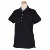 マンシングウェア Munsingwear　レディース ロゴ刺繍 鹿の子 半袖 ポロシャツ XSL1600AX ブラック（N100）