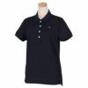 マンシングウェア Munsingwear　レディース ロゴ刺繍 鹿の子 半袖 ポロシャツ XSL1600AX ネイビー（M133）